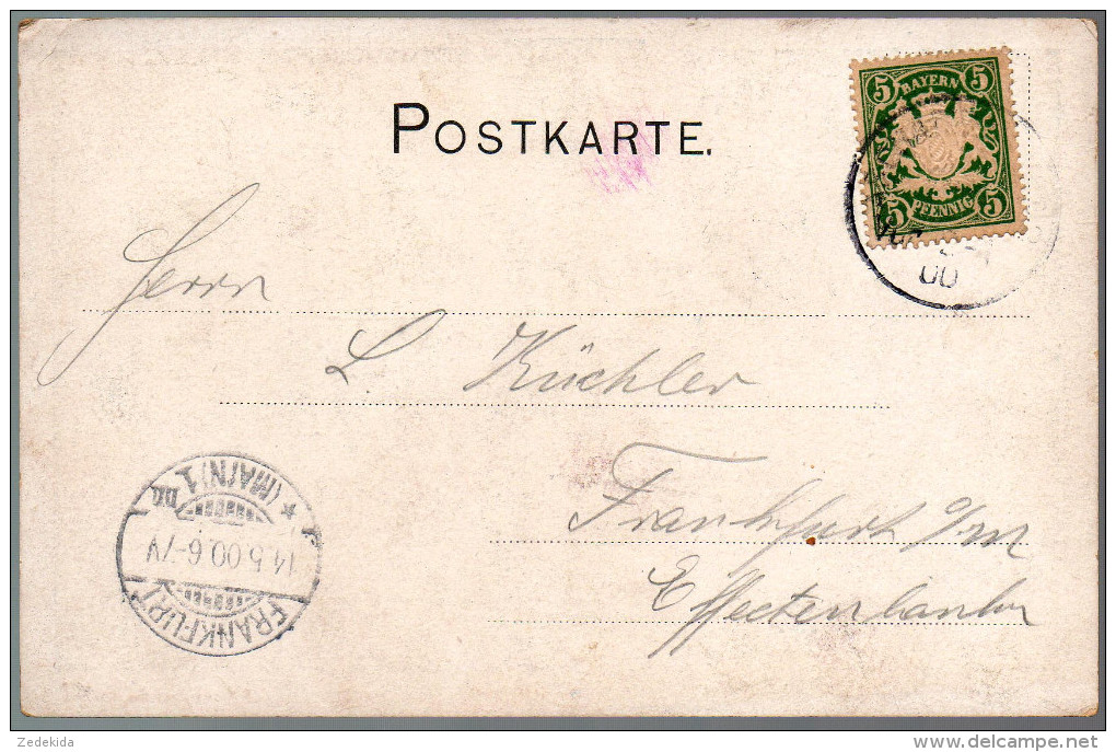 2972 - Alte Ansichtskarte - Aschaffenburg - Gel 1900 - Kolbe Hock - Aschaffenburg