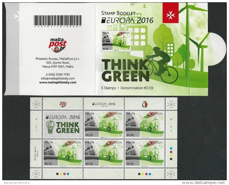 MALTA - EUROPA 2016 - TEMA ANUAL "ECOLOGIA -EL PENSAMIENTO VERDE -THINK GREEN". - CARNET - 2016