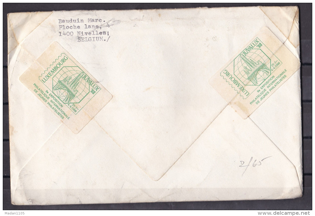 BELGIUM, 1982, Registered Airmail Cover From Belgium To India, 3 Stamps - Other & Unclassified