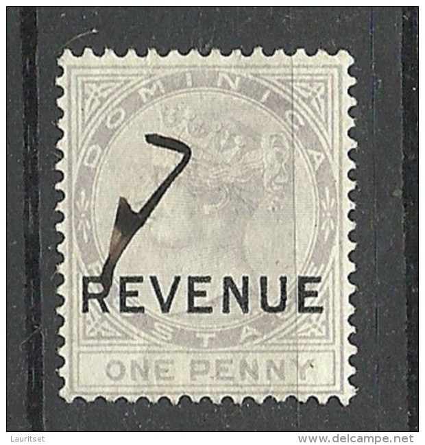 DOMINICA 1877 Michel 2 C With Revenue OPT Queen Victoria 1 Penny O - Dominique (...-1978)