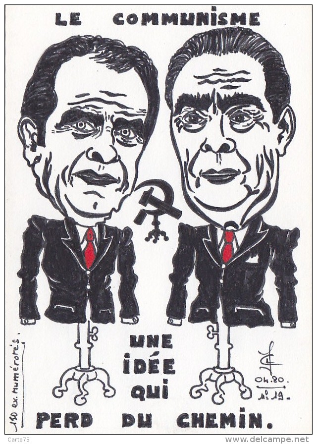 Illustrateurs - Lardie - Caricature Histoire Communisme - Dessin Original - Exemplaire Numéroté Tirage Limité - Lardie
