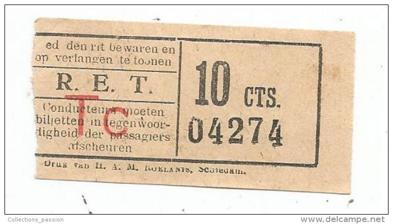 Titre De Transport , R.E.T. , TC , 10 Cts. - Europa