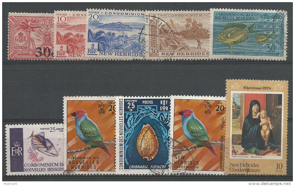 NOUVELLES HEBRIDES: (*),Obl., N°74 à 545, Ens. De 10 Tp, B/TB - Collections, Lots & Séries