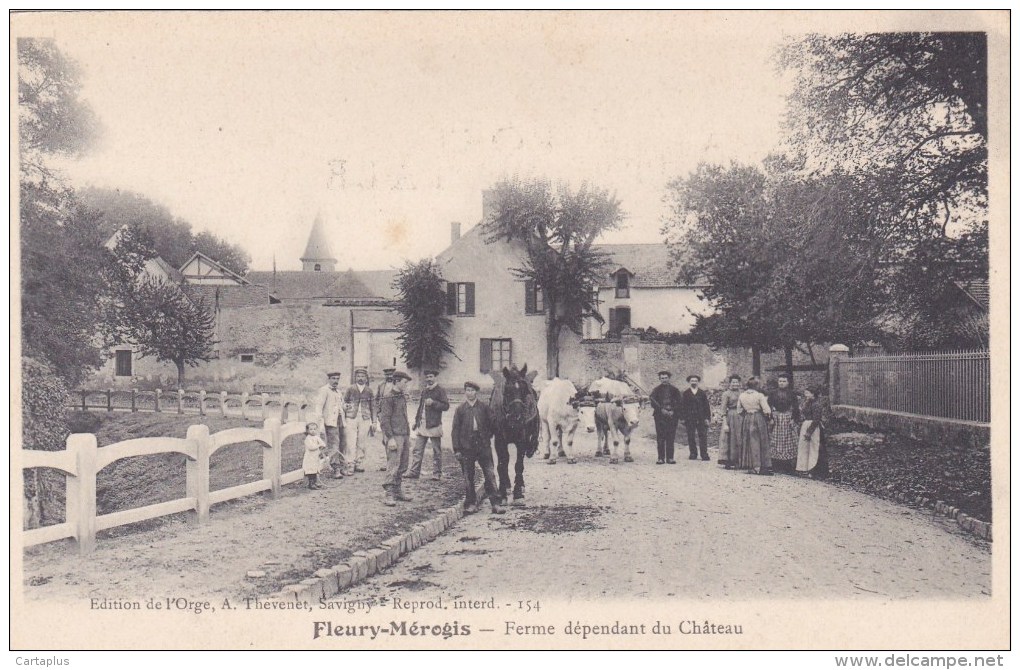 FLEURY MEROGIS FERME DEPENDANT DU CHATEAU ATTELAGE CHEVAL BOEUF 91 - Fleury Merogis