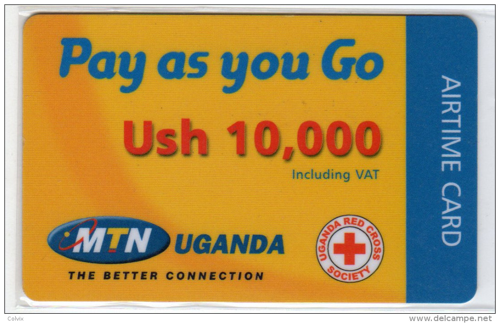 OUGANDA RECHARGE MTN AIRTIME CARD 10,000 USH CROIX ROUGE RED CROSS - Uganda