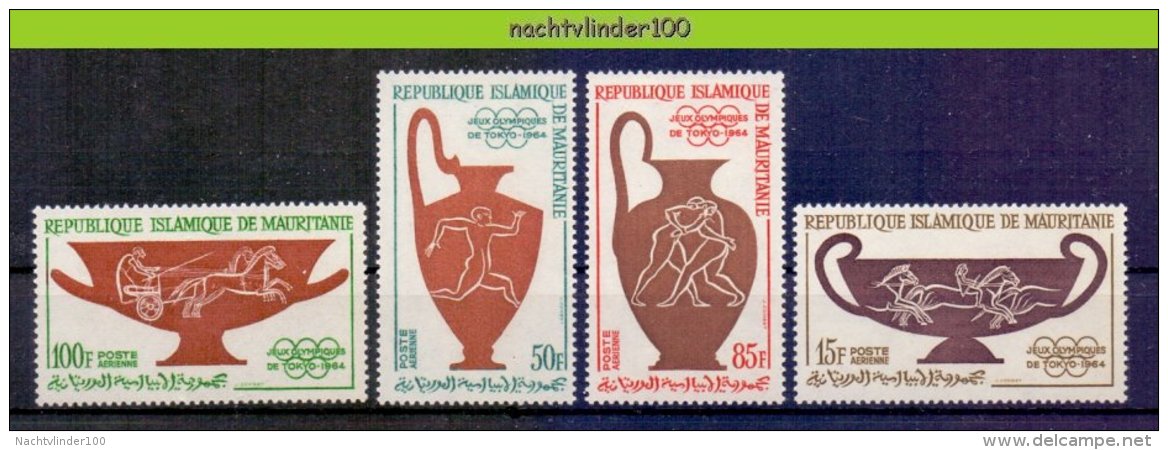 Msi020 SPORT OLYMPISCHE SPELEN PAARDEN HORSES RUNNING WRESTLING OLYMPIC GAMES TOKYO MAURITANIE 1964 PF/MNH - Zomer 1964: Tokyo