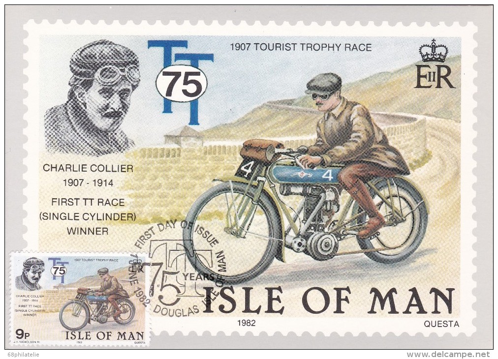 ISLE OF MAN CARTE MAXIMUM   THEME  MOTO/MOTO-CROSS - Moto