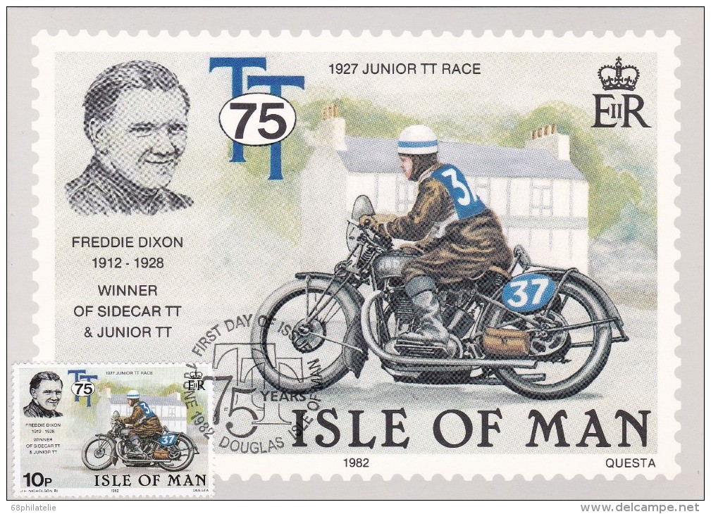 ISLE OF MAN CARTE MAXIMUM   THEME  MOTO/MOTO-CROSS - Motorbikes