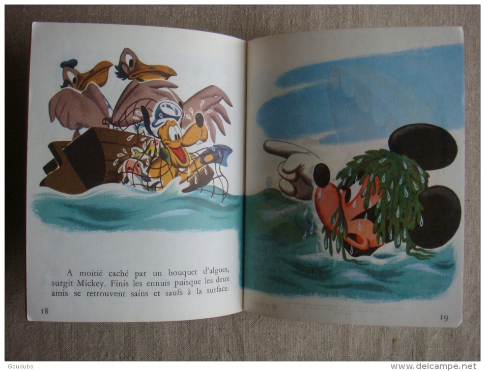 Mickey Et Pluto Chasseurs Sous-marins Les Albums Roses 1969. Voir Photos. - Disney