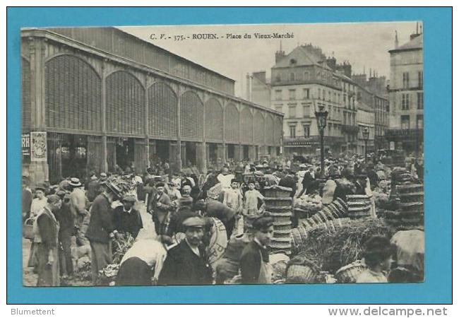 CPA 375 - Marchands Ambulants Marché Place Du Vieux-Marché ROUEN 76 - Rouen