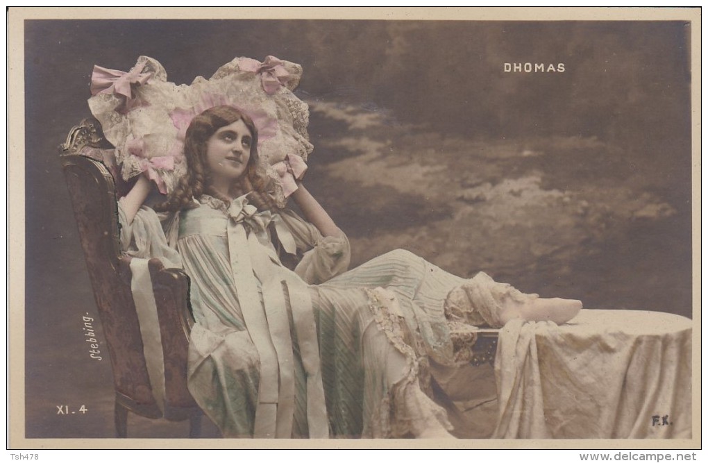 ARTISTE----DHOMAS----jeune Femme--spectacle-début De Siècle(1900)---voir 2 Scans - Artistes
