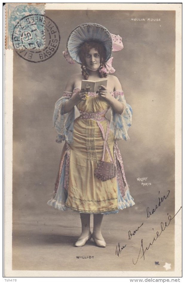 ARTISTE---WILLIOT--moulin Rouge---jeune Femme--spectacle-début De Siècle(1900)---voir 2 Scans - Artistes