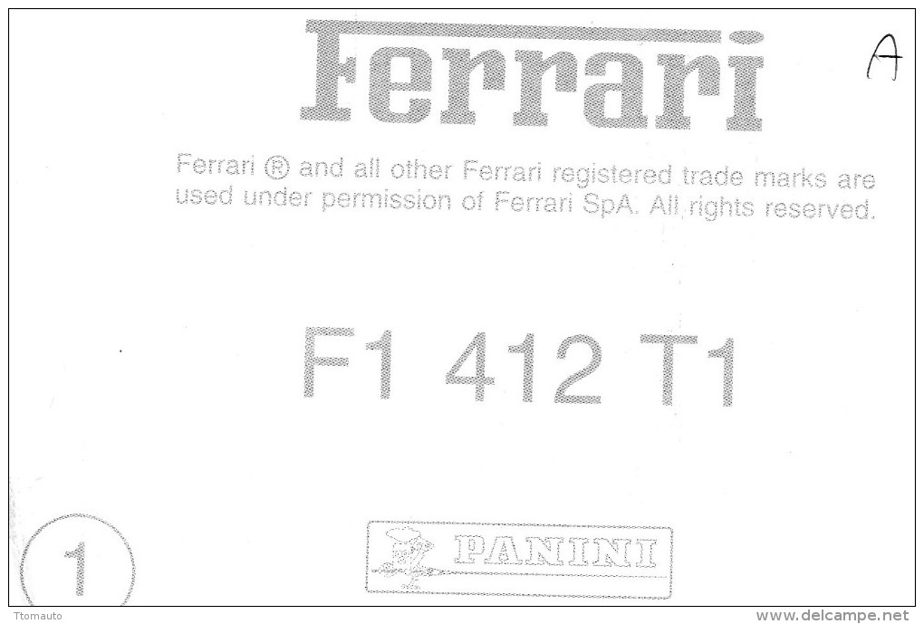 Ferrari 412 T1  -  F1 Grand Prix   -  15x10 Carte Panini - Grand Prix / F1