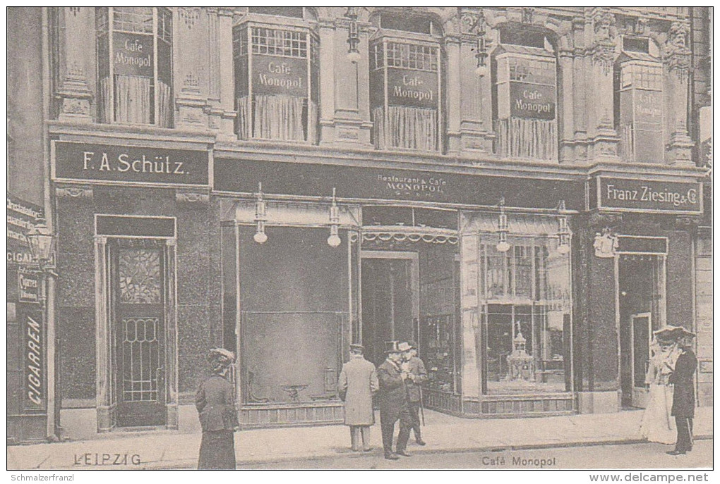 Repro AK Leipzig Restaurant Gasthof Cafe Monopol Schütz Ziesing Grimmaische Strasse 10 Ringcafe Ring Cafe ? Neumarkt - Sonstige & Ohne Zuordnung