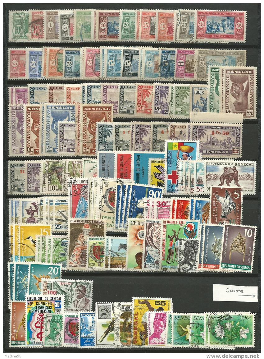 SENEGAL: Obl., N°33 à 593, Ens. De 165 Tp + PA (21ex) Et T (10ex), Des Nfs, Peu De Petits Déf., Qq Pet. Mult. - Collections