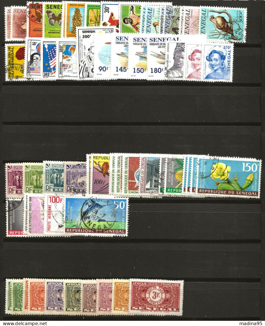 SENEGAL: Obl., N°33 à 593, Ens. De 165 Tp + PA (21ex) Et T (10ex), Des Nfs, Peu De Petits Déf., Qq Pet. Mult. - Collections