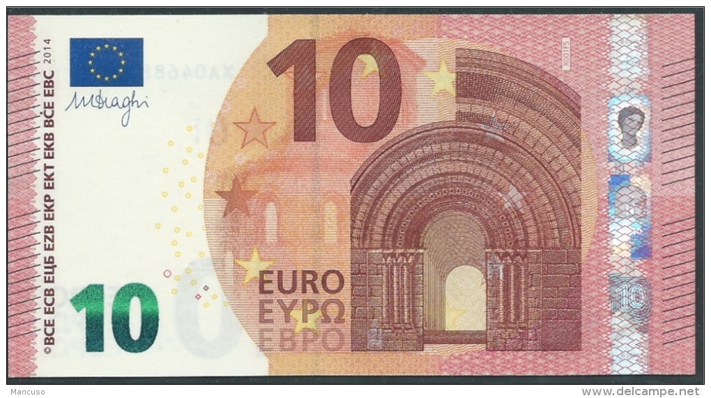 10  EURO DRAGHI  GERMANY  XA X001 F5   UNC - 10 Euro