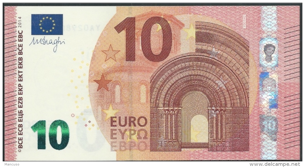 10  EURO DRAGHI  GRECIA  YA  Y001 H2   UNC - 10 Euro