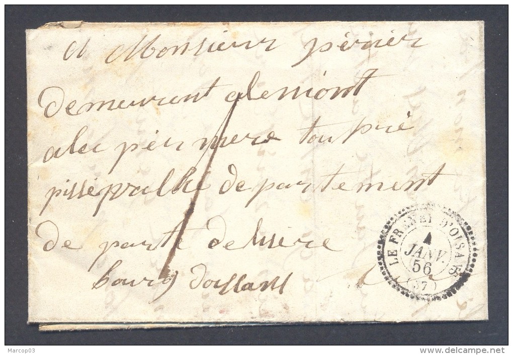 ISERE 39 LE FRENEY D'OISANS LAC Tad Type 22 Du 04/01/1856 Lettre Proximité Taxe 1 Pour Bourg D'oisans TTB - 1849-1876: Période Classique