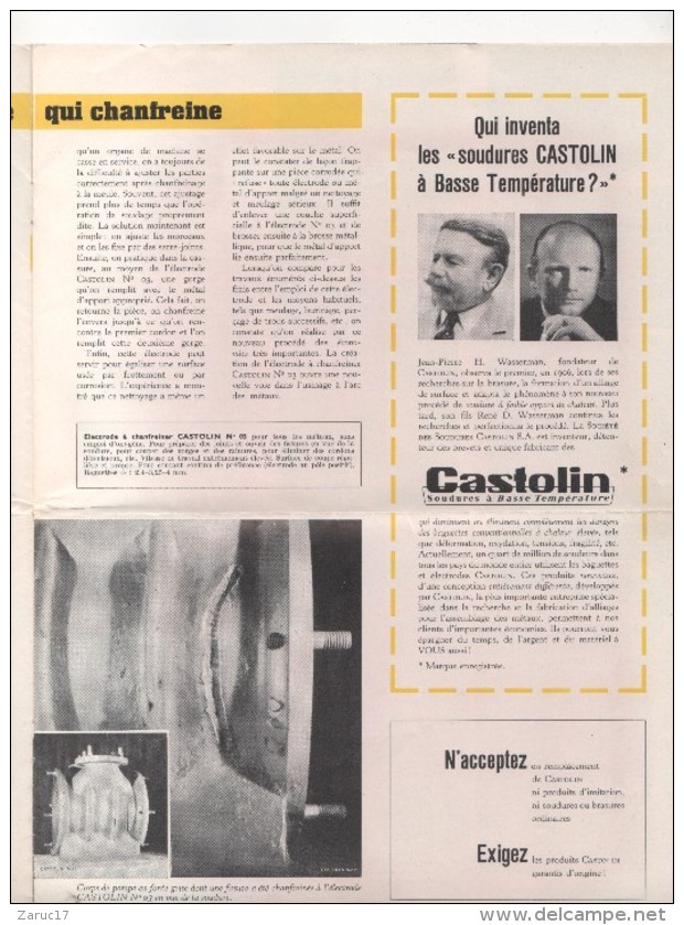 BULLETIN D INFORMATION Société SOUDURE CASTOLIN 1954  INDUSTRIE LOURDE LAUSANNE SUISSE  SOUDEUR GRUE NEW YOYK ELECTRODE - Schweiz