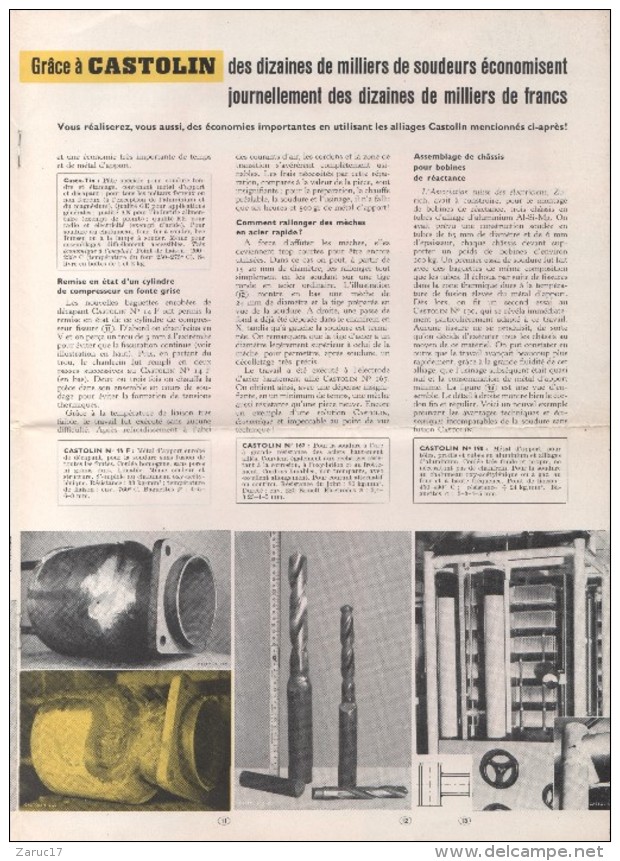 BULLETIN D INFORMATION Société SOUDURE CASTOLIN 1954  INDUSTRIE LOURDE LAUSANNE SUISSE  SOUDEUR GRUE NEW YOYK ELECTRODE - Zwitserland