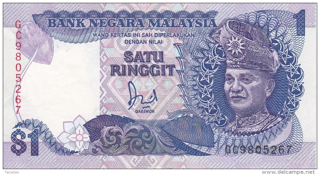 BILLETE DE MALASIA DE 1 RINNGIT DEL AÑO 1989 (BANKNOTE) - Maleisië