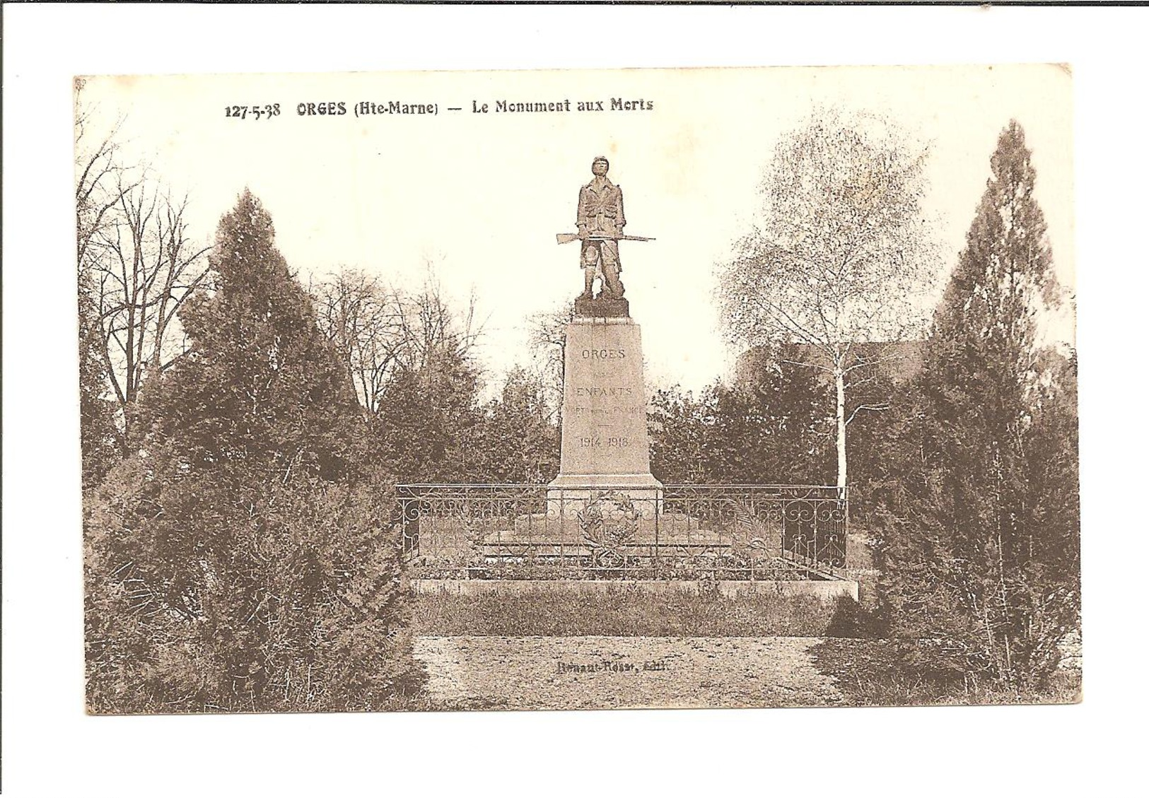 Orges (le Monument Aux Morts ) Hte- Marne  France - Andere & Zonder Classificatie