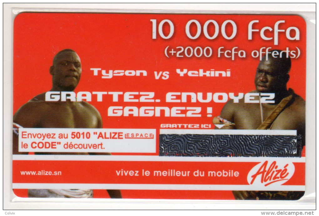 SENEGAL RECHARGE SONATEL ALIZE 10 000 FCFA BOXE TYSON Vs YEKINI - Senegal