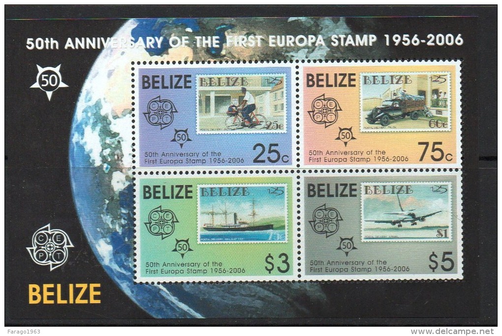 2006 Belize  UPU Europa Stamp Anniversary  Souvenir Sheet   MNH - Belize (1973-...)