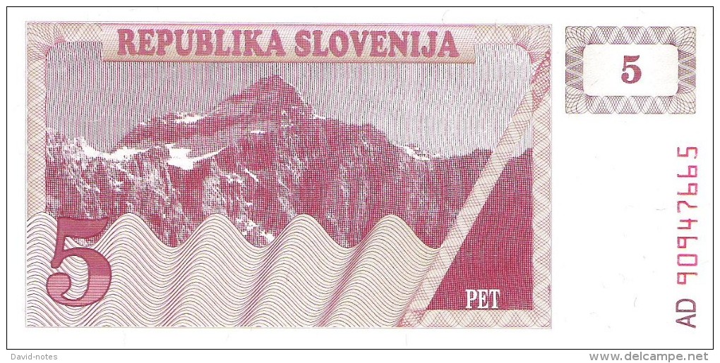 Slovenia - Pick 3 - 5 Tolarjev 1990 - Unc - Slowenien