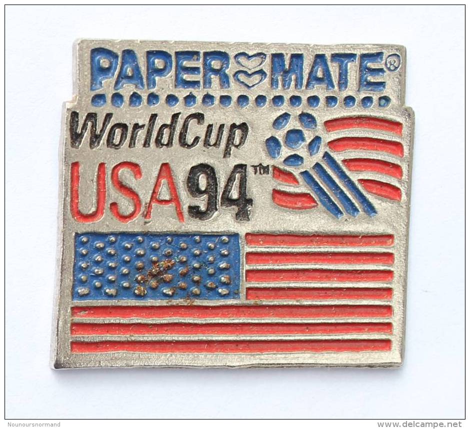 Pin's PAPER MATE Sponsor WORLDCUP USA 94 - Coupe Du Monde - Drapeau Des USA - Logo  - F559 - Football