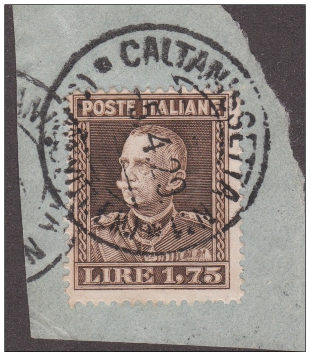 Italia Regno 1929, Lire 1,75 Bruno, Sassone 242, Usato In Sicilia, Su Frammento, Raro - Oblitérés