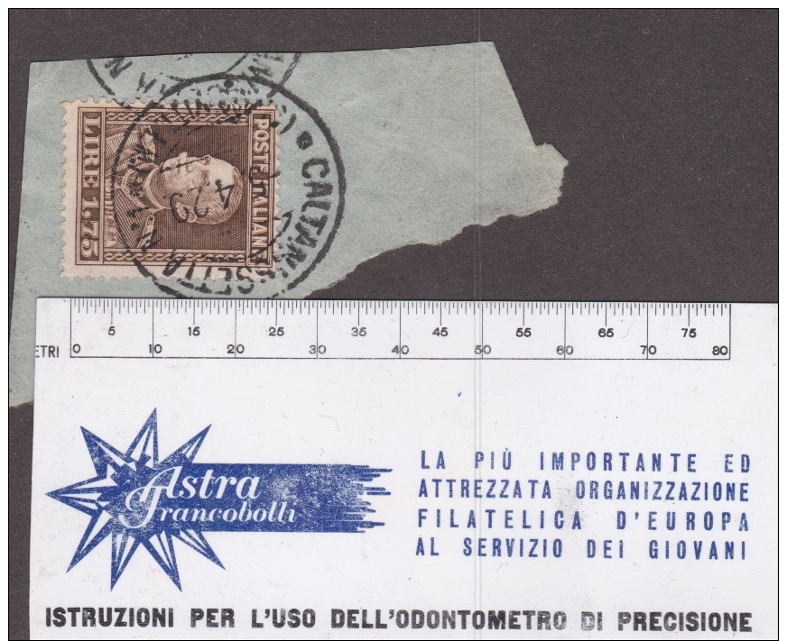 Italia Regno 1929, Lire 1,75 Bruno, Sassone 242, Usato In Sicilia, Su Frammento, Raro - Oblitérés