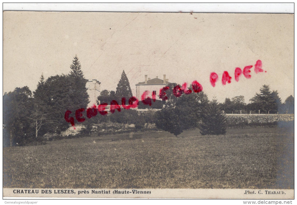 87 - NANTIAT - RARE CARTE PHOTO CHATEAU DES LESZES - LEZES 1906 - Nantiat