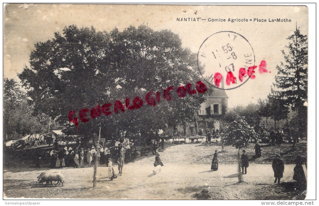 87 - NANTIAT - COMICE AGRICOLE  PLACE LA MOTHE - 1907  RARE - Nantiat