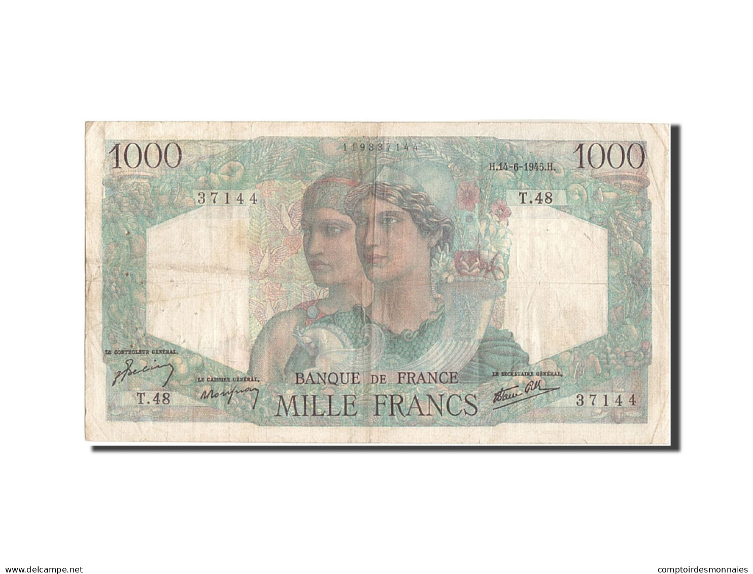 Billet, France, 1000 Francs, 1 000 F 1945-1950 ''Minerve Et Hercule'', 1945 - 1 000 F 1945-1950 ''Minerve Et Hercule''