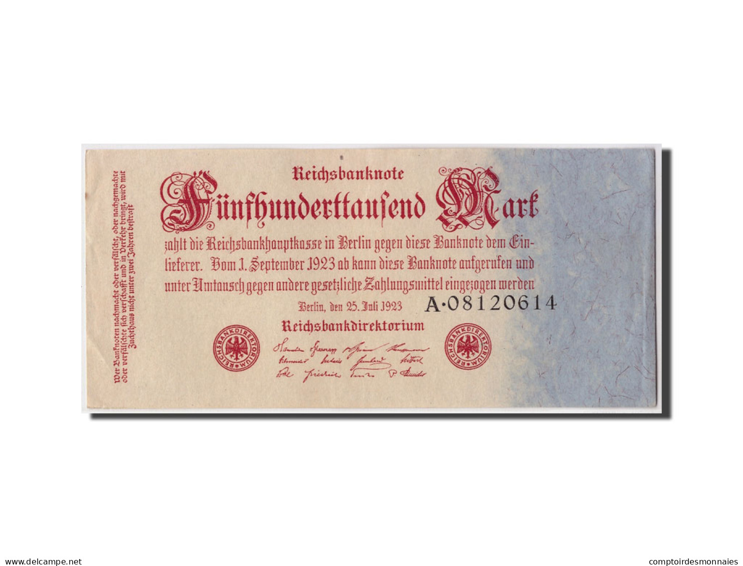 Billet, Allemagne, 500,000 Mark, 1923, 1923-07-25, KM:92, SUP - 500.000 Mark