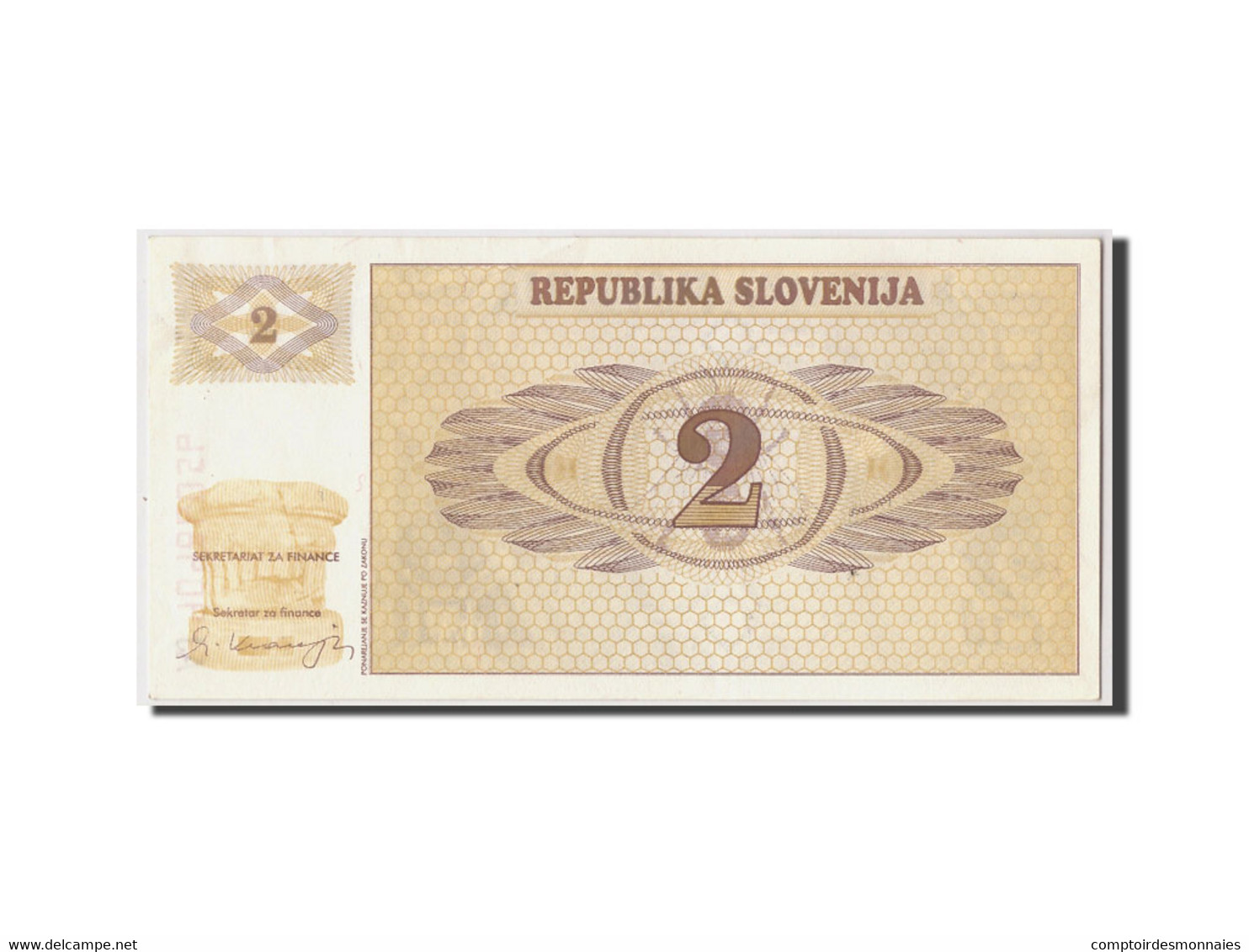 Billet, Slovénie, 2 (Tolarjev), (19)90, Undated, KM:2a, SUP - Slovénie