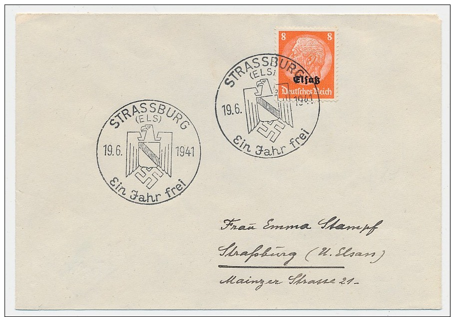 Elsass   Propaganda  Stempel Beleg(be7617 ) Siehe Scan - Besetzungen 1938-45