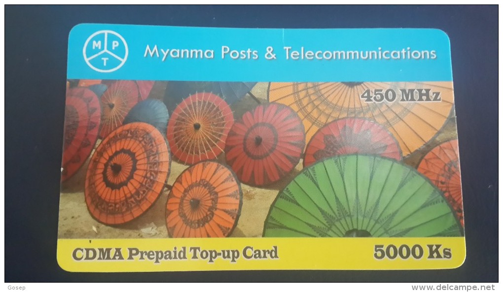 Myanmar-cdma Prepiad Top-up-(201406242100978)-(17)-(5.000ks)-used Card+1card Prepiad Free - Myanmar