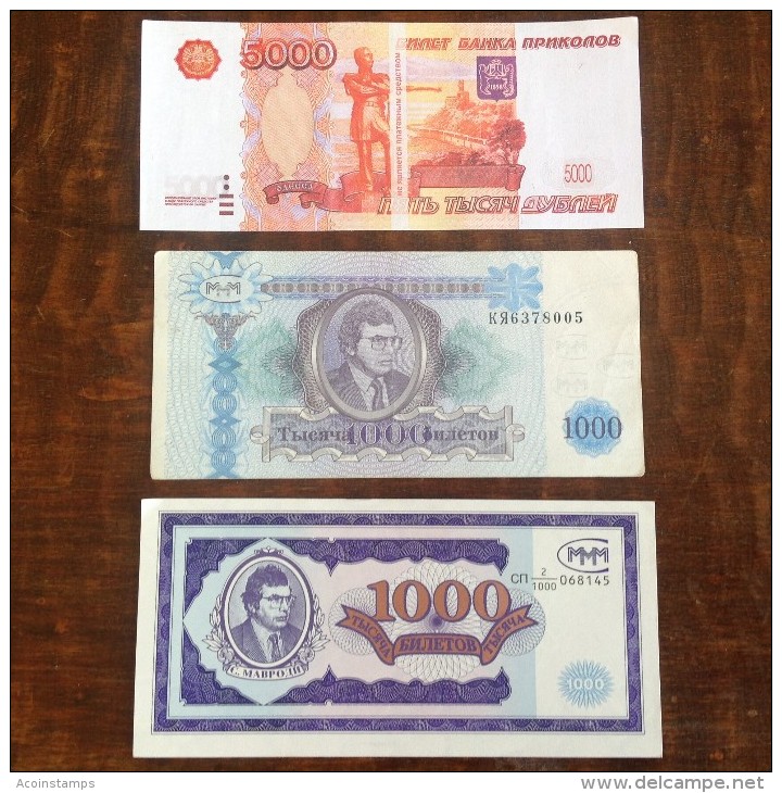 RUSSIA Unc BANKNOTES Big Lot PRIKOLOV BANK 5000 ODESA,1000 MAVRODI - Russia