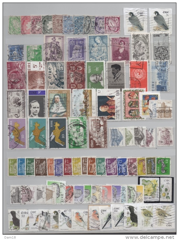 IRLANDE EIRE COLLECTION 93 TIMBRES DIFFERENTS  BONNE VALEUR - Collections, Lots & Series