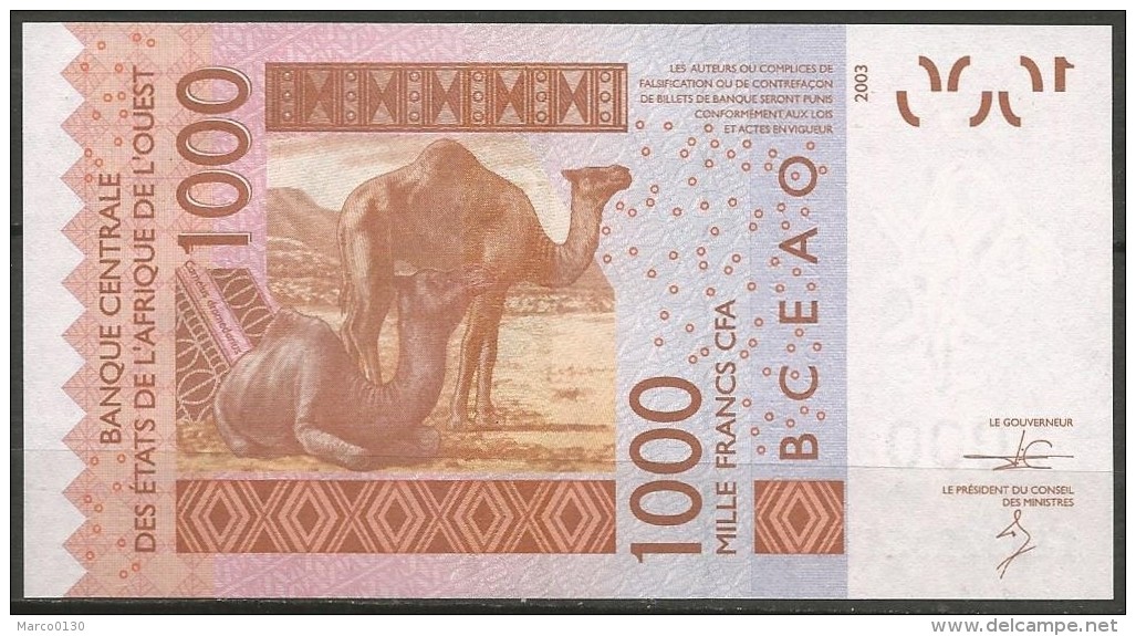 ETATS DE L' AFRIQUE DE L' OUEST, SENEGAL, 1000 FRANCS, 2003,  NEUF - West African States