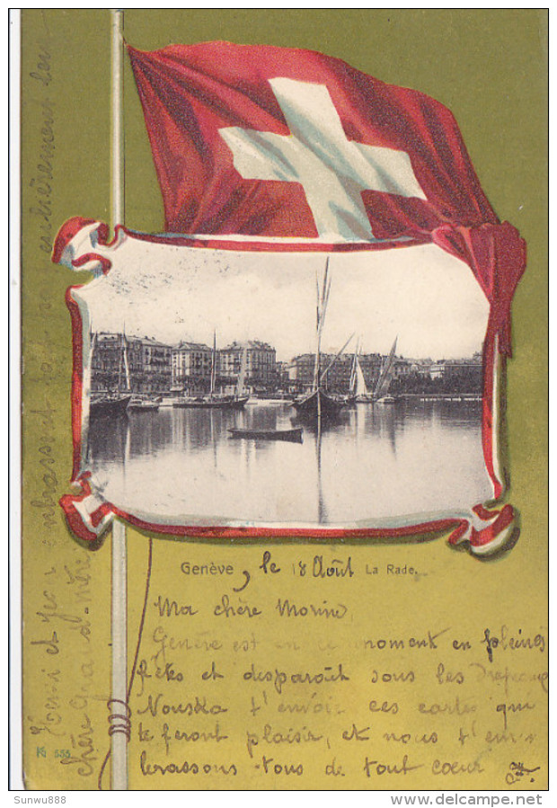 Genève La Rade (drapeau 190x, Cachet Consulat Général De France) - Genève