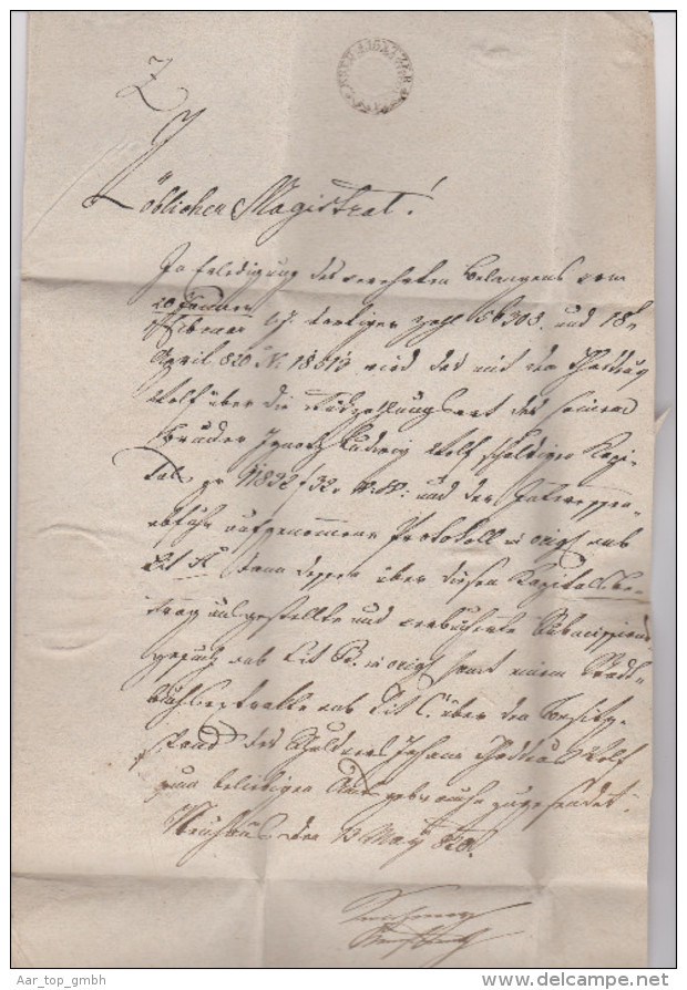 Tschech Heimat Neuhaus Handschriftsstempel 1820-05-13 Vorphila Brief Nach Wien - ...-1918 Prephilately