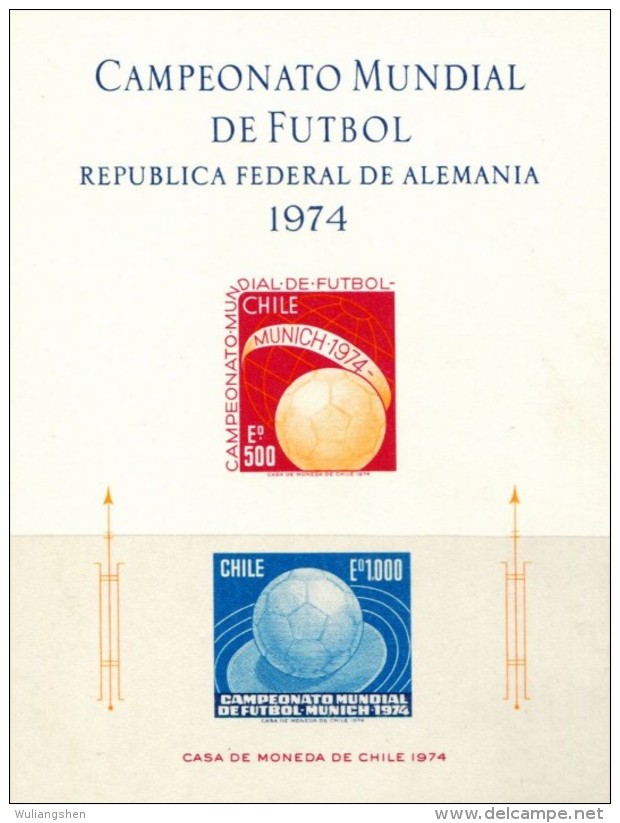 AT3341 Chile 1974 World Football Cup Proof MNH - 1974 – Germania Ovest