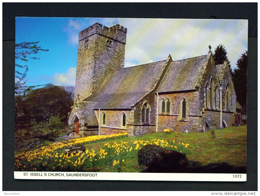 WALES  -  Saundersfoot  St Issell's Church  Used Postcard - Pembrokeshire