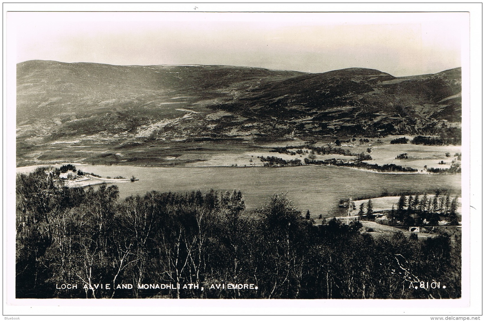RB 1099 - Real Photo Postcard - Loch Alvie &amp; Monadhliath - Aviemore Moray Scotland - Moray