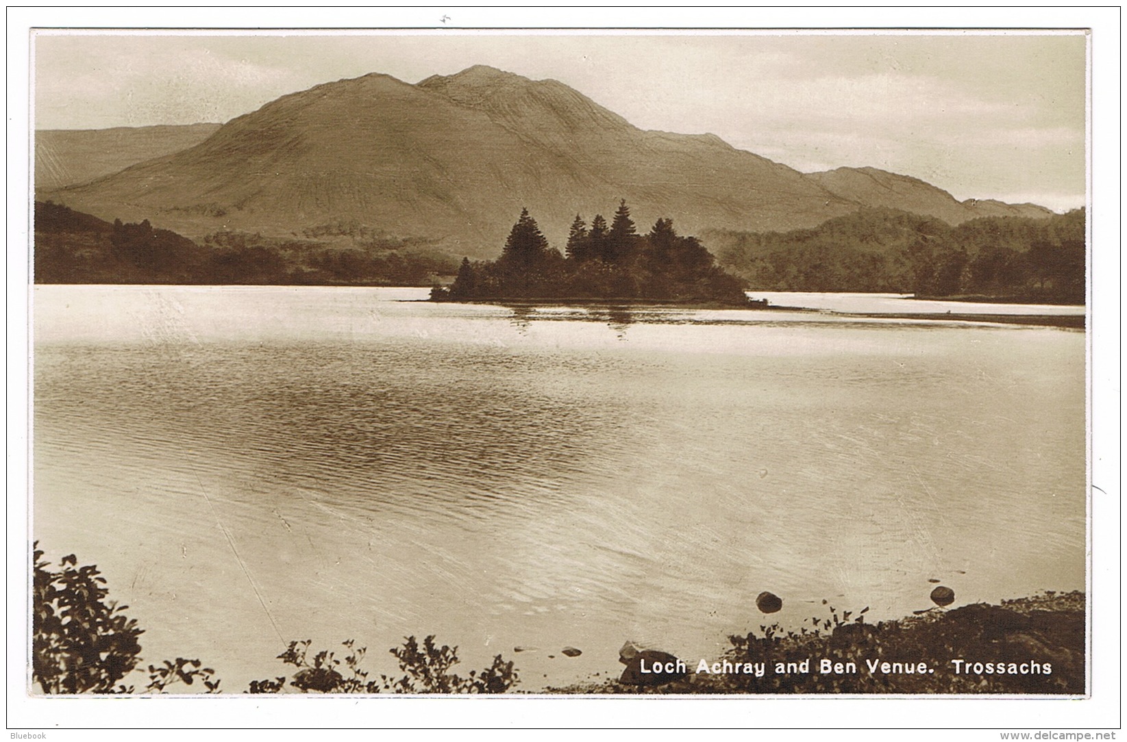 RB 1099 - Real Photo Postcard - Loch Achray &amp; Ben Venue - Stirlingshire Scotland - Stirlingshire