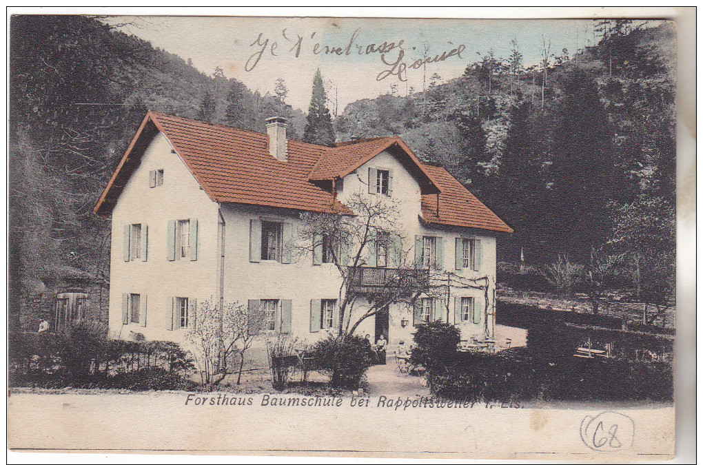 68 Ribeauvillé - Forsthaus Baumschule Bei Rappelweiler. édit G Schmitt, écrite, Tb état. - Ribeauvillé